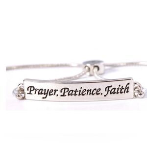 Slider Bracelet – Prayer, Patience, Faith A Zoe's Loft Original